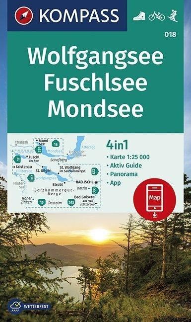018 Wolfgangsee, Fuschlsee, Mondsee - Kompass Wanderkarte