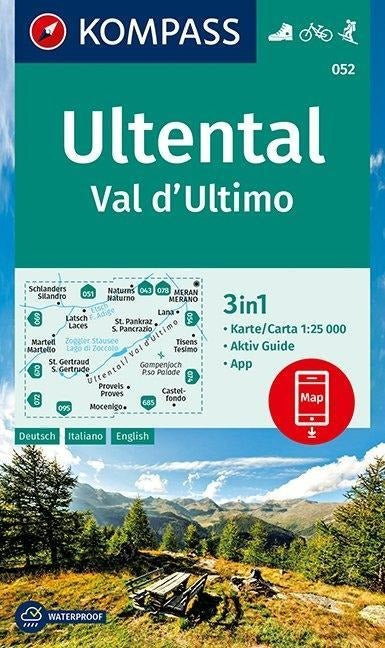 052 Ultental, Val d'Ultimo 1:25.000 - Kompass Wanderkarte