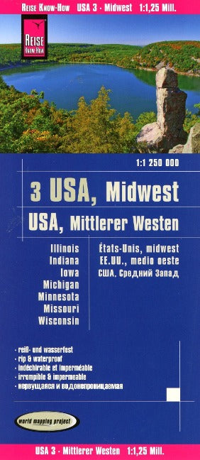 USA 3, Mittlerer Westen 1:1,25 Mio. - Reise Know How