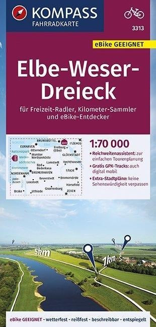 3313 Elbe-Weser-Dreieck 1:70.000 - KOMPASS Fahrradkarte