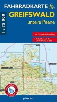 Fahrradkarte Greifswald, untere Peene - 1:75.000
