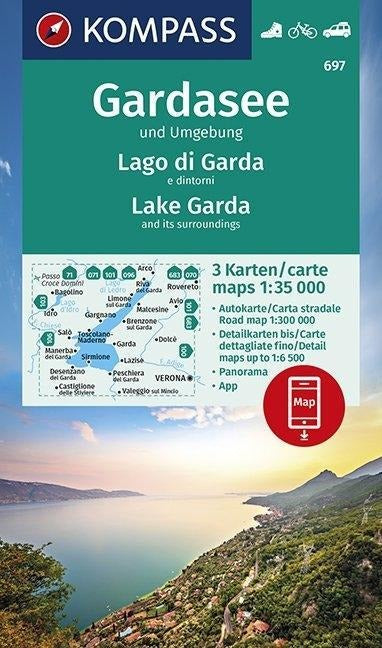 697 Gardasee und Umgebung 1:35.000 - Kompass Wanderkartenset