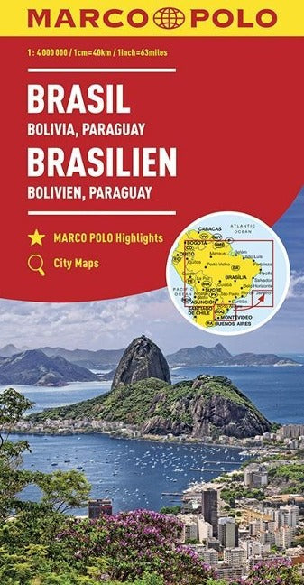 Marco Polo Kontinentalkarte Brasilien, Bolivien, Paraguay, Uruguay 1:4 Mio.