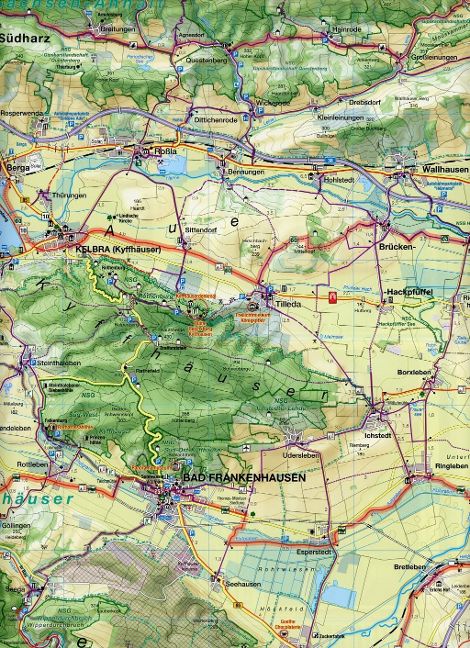 Fahrradkarte Kyffhäuser, Nordthüringen - 1:75.000