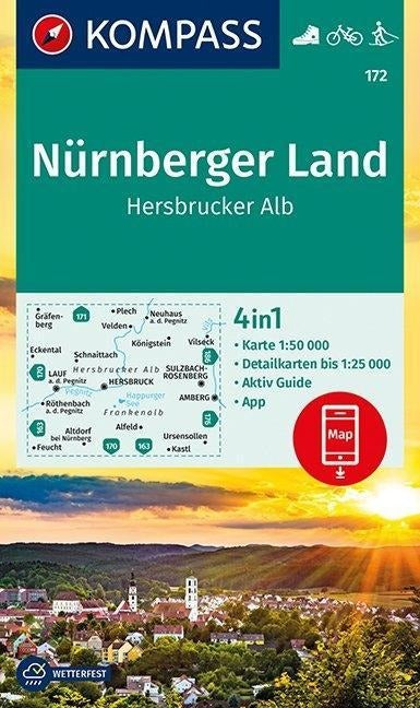 172 Nürnberger Land, Hersbrucker Alb 1:50.000 - Kompass Wanderkarte