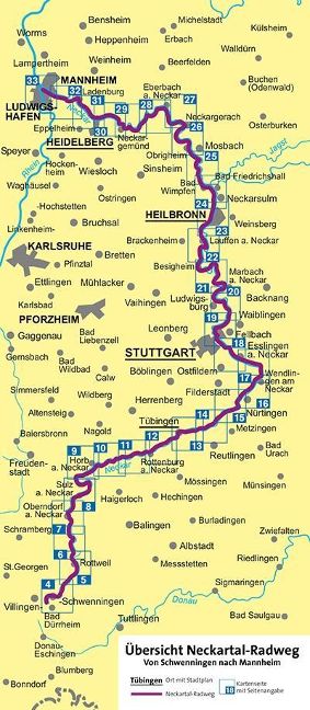 7044 Neckartal-Radweg 1 : 50 000 - Kompass Karten