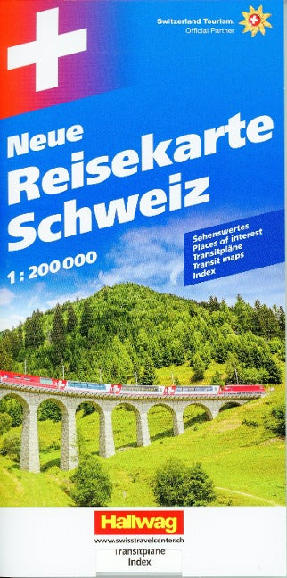 Schweiz Neue Reisekarte Strassenkarte 1:200.000 - Hallwag