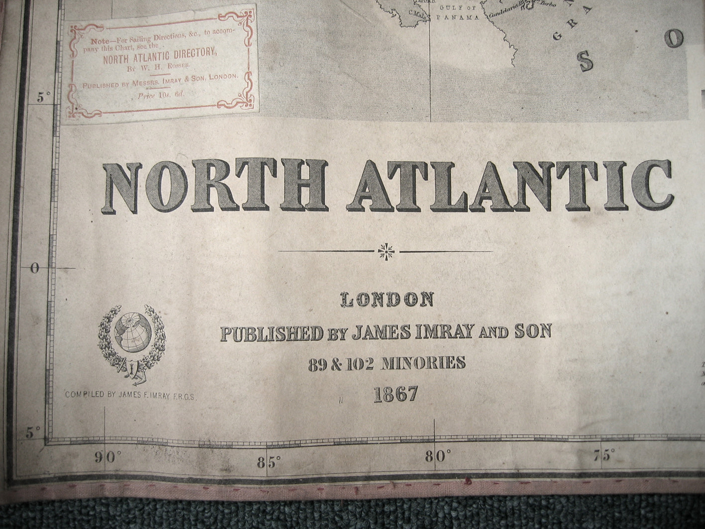 James Imray & Son: North Atlantic, 1867 [Blue back sea chart]