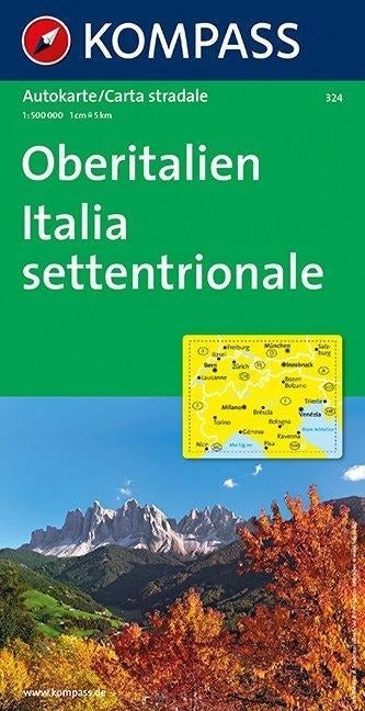 324 Oberitalien / Italia Settentrionale 1:500.000 - Kompass Autokarten