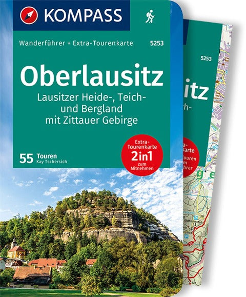 Oberlausitz, Lausitzer Heide-, Teich- und Bergland, mit Zittauer Gebirge - Kompass Wanderführer
