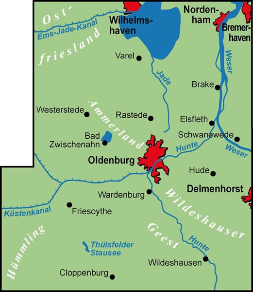 Oldenburger Land - ADFC Regionalkarte