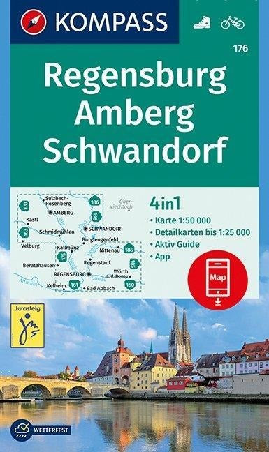 176 Regensburg-Amberg-Schwandorf - Kompass Wanderkarte