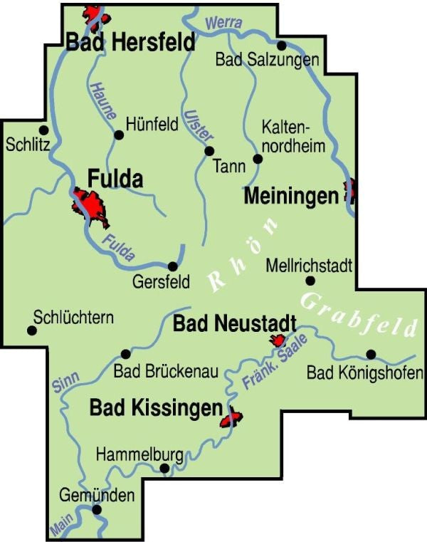 Rhön BVA - 1:75.000 - ADFC Regionalkarte