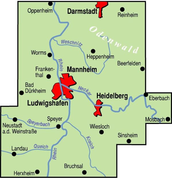 Region Rhein/Neckar - ADFC Regionalkarte
