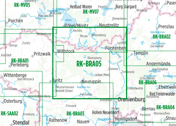 Ruppiner Seenland (RK-BRA05) 1:75.000 - Bikeline Fahrradkarte