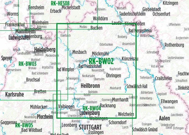 Hohenlohe, Franken (RK-BW02) 1:75.000 - Bikeline Fahrradkarte