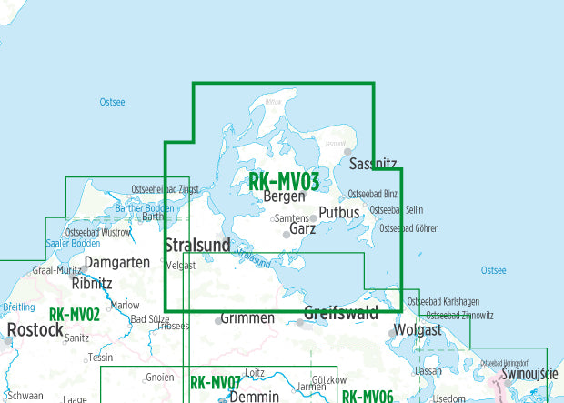 Rügen, Stralsund, Hiddensee (RK-MV03) 1:75.000 - Bikeline Fahrradkarte