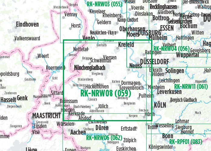 Niederrhein Süd (RK-NRW08) 1:75.000 - Bikeline Fahrradkarte