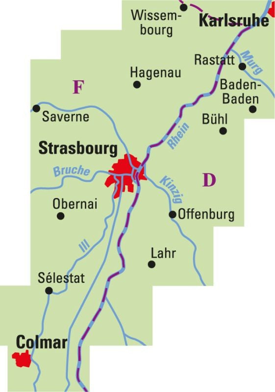 Elsass / Oberrhein Nord - ADFC Regionalkarte