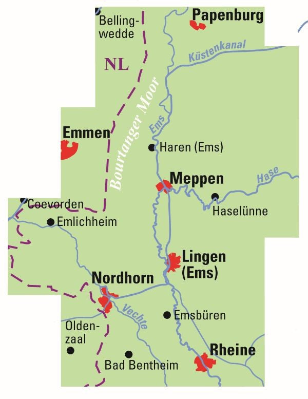 Emsland/Grafschaft Bentheim - ADFC Regionalkarte
