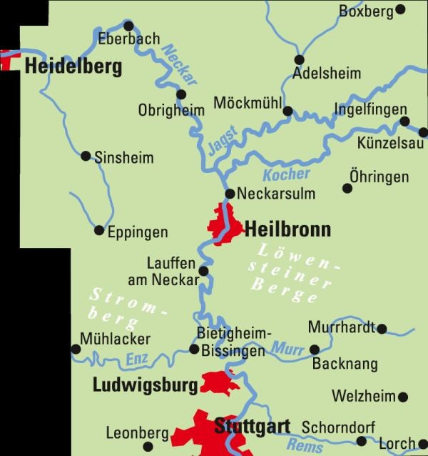 Heilbronner Land / Stuttgart Nord - ADFC Regionalkarte