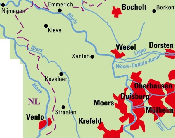 Niederrhein Nord - ADFC Regionalkarte