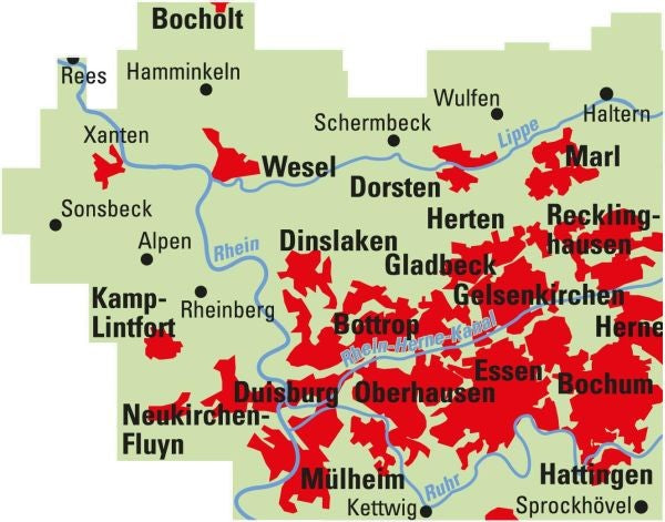 radrevier.ruhr West - ADFC Regionalkarte