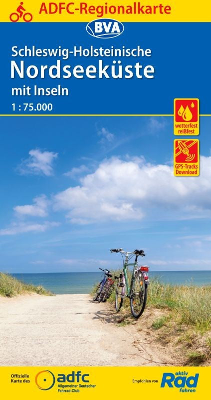 Schleswig-Holsteinische Nordseeküste mit Inseln - ADFC Regionalkarte