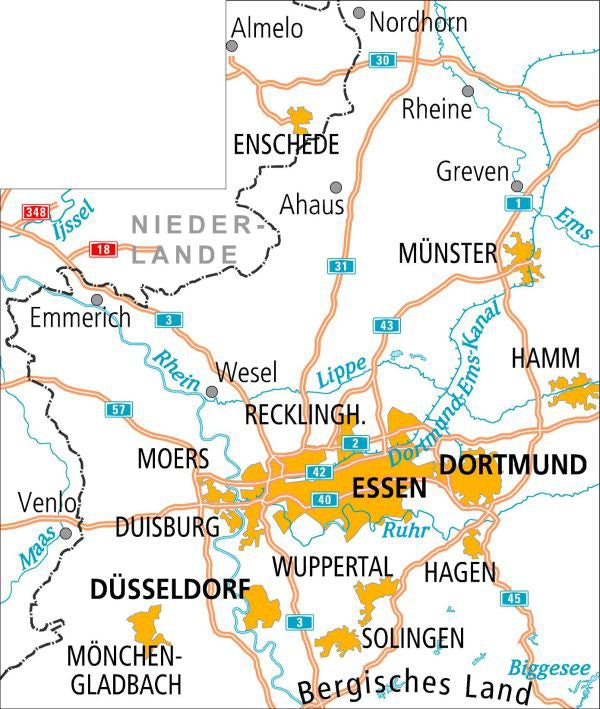 ADFC-Radtourenkarte 10 Münsterland Niederrhein 1:150.000