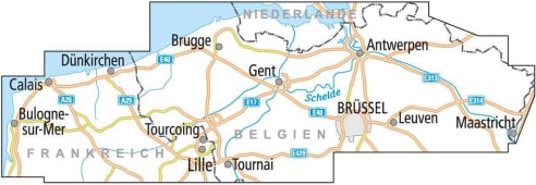 Flandern 1:150.000 (BEL 1) - ADFC-Radtourenkarte Belgien