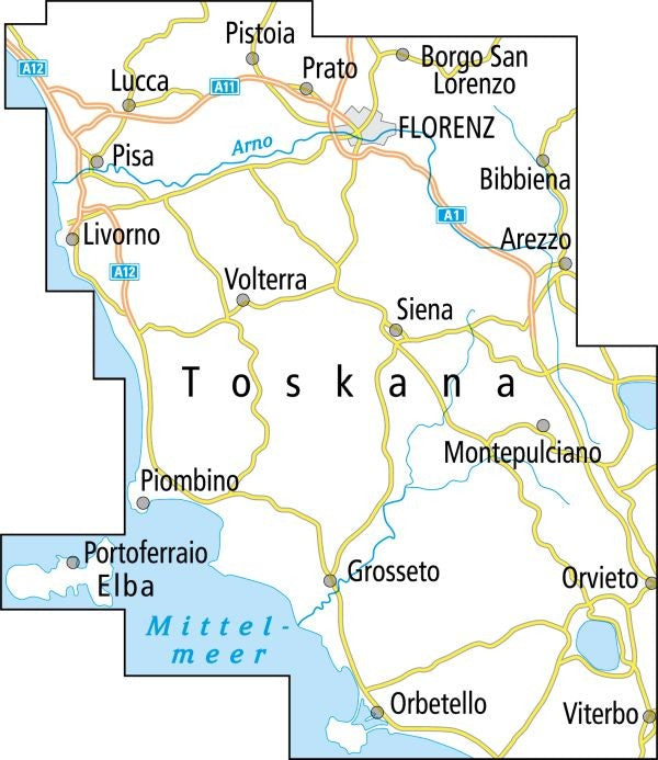 Toskana - ADFC-Radtourenkarte 1:150.000