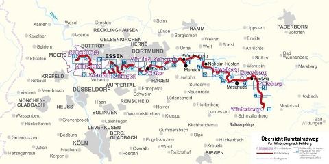 Ruhrtalradweg, von Winterberg nach Duisburg - Kompass Radführer