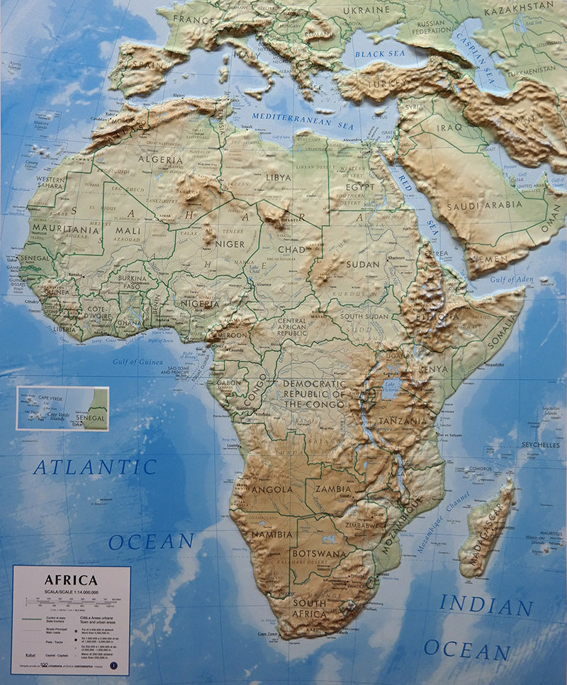 Reliefkarte Afrika 1:14.000.000 - LAC