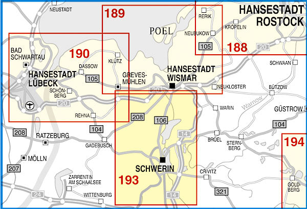 193 Schwerin und Umgebung 1:50.000