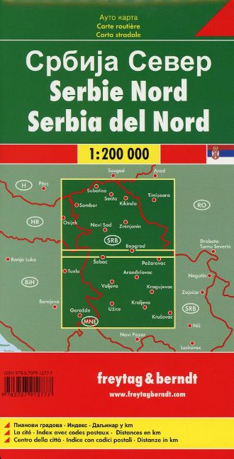 Serbien Nord  Autokarte - 1:200.000 Freytag & Berndt
