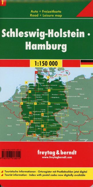 Schleswig-Holstein - Hamburg, Autokarte 1:150.000 Blatt 1 - Freytag und Berndt