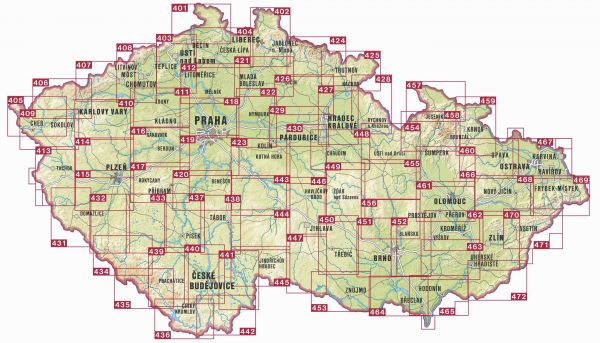 Tschechien 1:40.000 Wanderkarten ShoCart