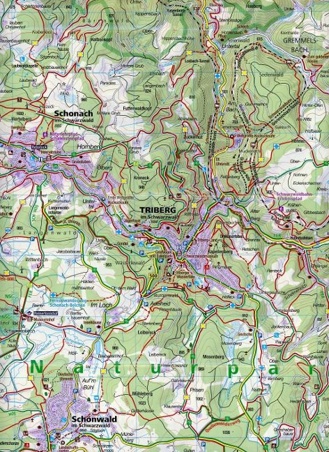 885 St. Georgen, Triberg, Naturpark Südschwarzwald - 1:25.000 Kompass Wanderkarte