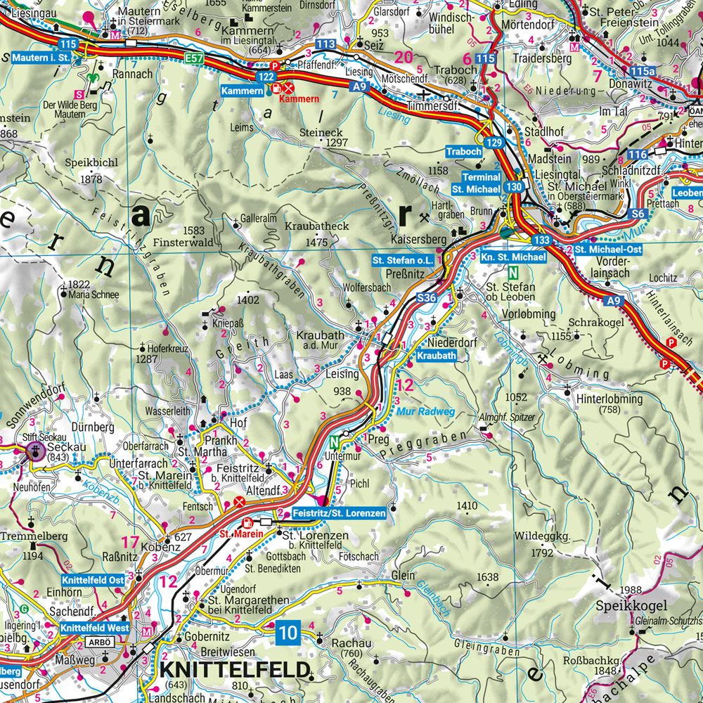 Steiermark, Straßen- und Freizeitkarte-1:150.000 - Freytag&Berndt