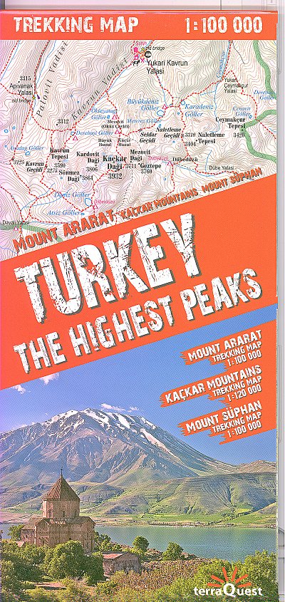 Türkei - die höchsten Gipfel 1:100.000 Trekkingkarte Ararat, Kackar, Süphan