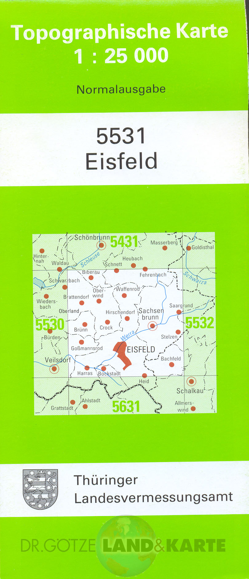 Thüringen 1:25.000 Topographische Karten Blattnummern 4428 - 5041