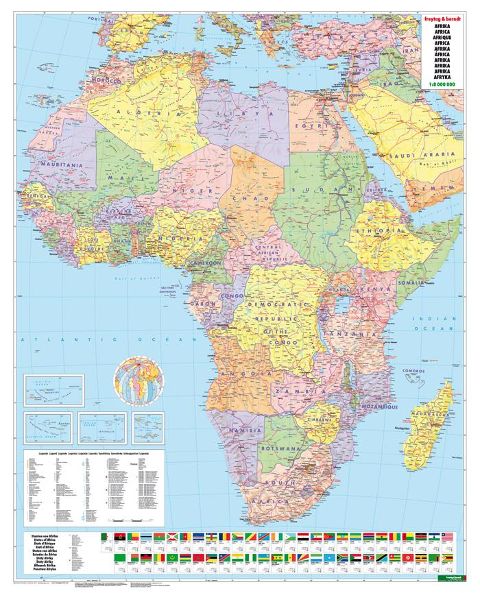 Afrika, Kontinentkarte 1:8 000.000 - Frytag und Berndt
