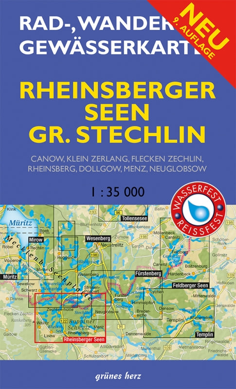 Rad-, Wander- und Gewässerkarte Rheinsberger Seen, Gr. Stechlin - 1:35.000
