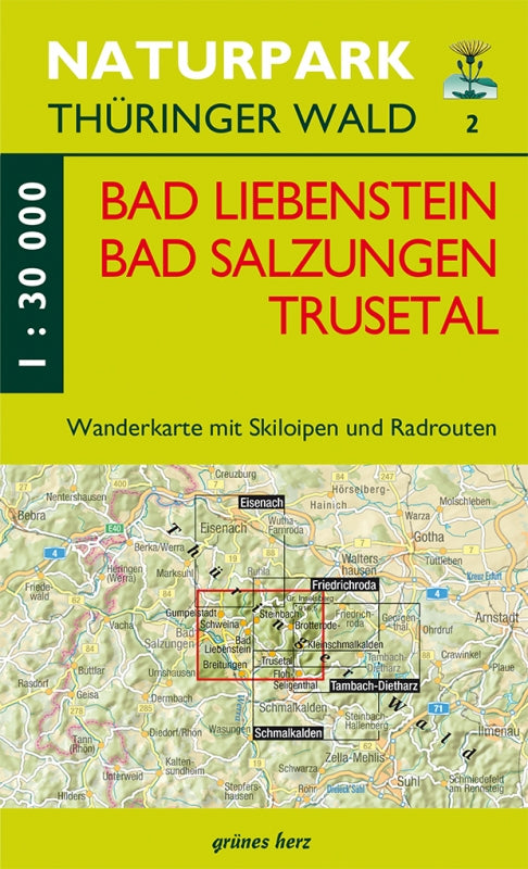 Wanderkarte Bad Liebenstein, Bad Salzungen, Trusetal  - 1:30.000