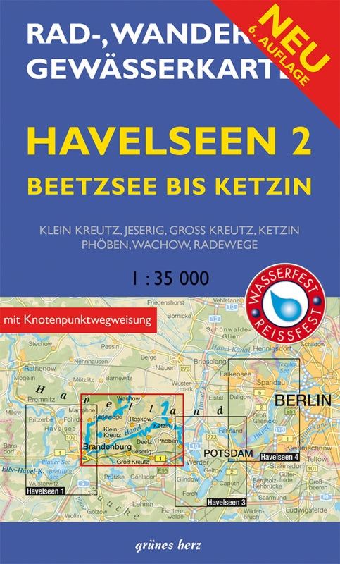 Rad-, Wander- und Gewässerkarten-Set Havelseen 1–4 - 1:35.000