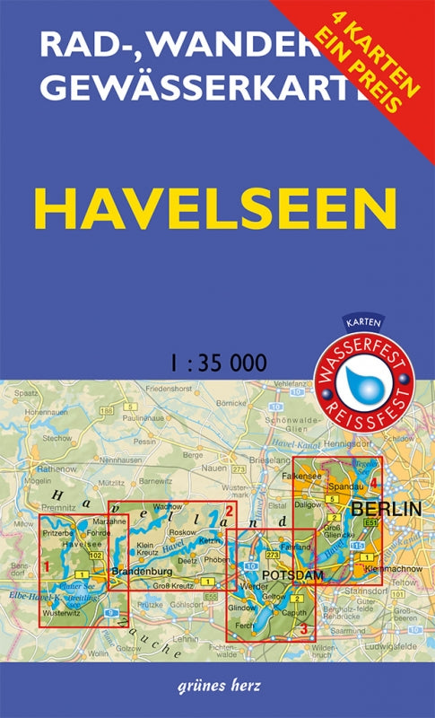 Rad-, Wander- und Gewässerkarten-Set Havelseen 1–4 - 1:35.000