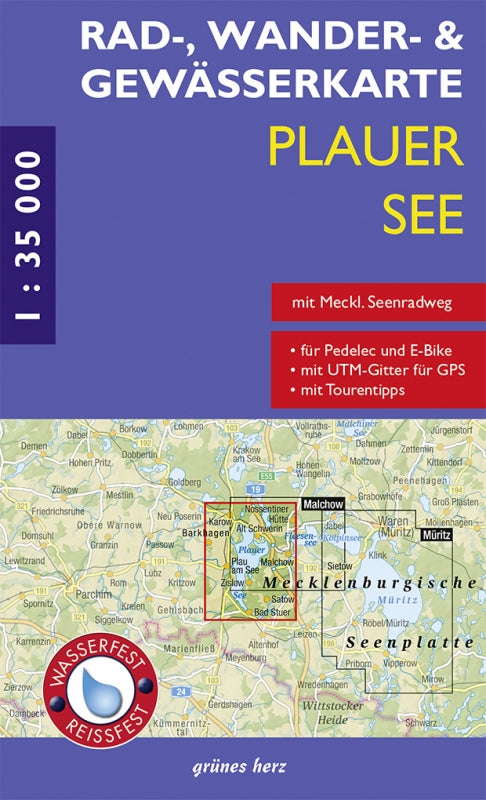 Rad-, Wander- und Gewässerkarte Plauer See - 1:35.000