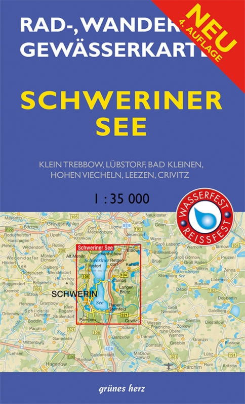 Rad-, Wander- und Gewässerkarte Schweriner See - 1:35.000