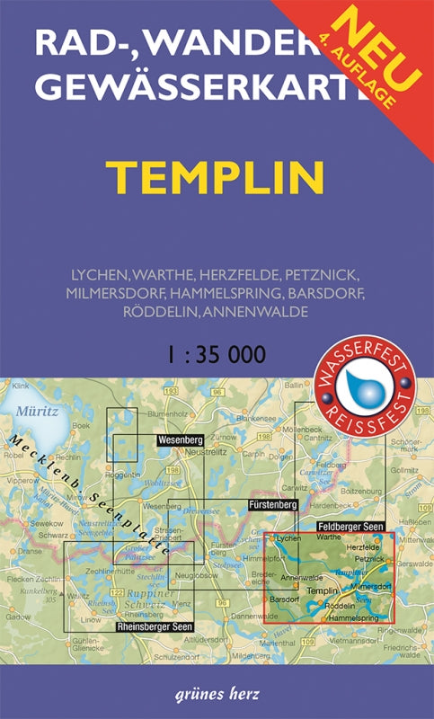 Rad-, Wander- und Gewässerkarte Templin - 1:35.000
