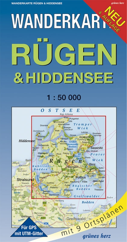 Wanderkarte Rügen & Hiddensee - 1:50.000